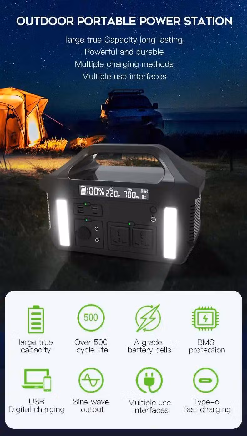 Manufacturer Solar Generator 1000W Portable Power Station for Home Emergency
