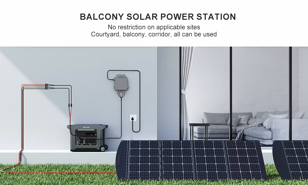 Balcony Power System Portable Power Station 2560wh 3300W LiFePO4, 1200W Solar Input 800W Output
