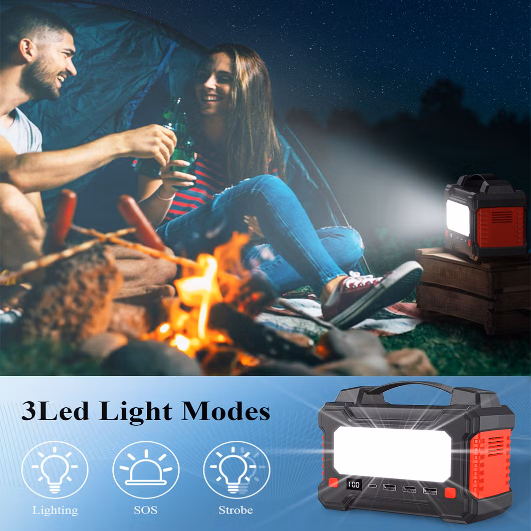 Outdoor Fishing Lithium Ion Battery Solar Generator Portable Mini Power Banks Power Station Explorer with LED Light