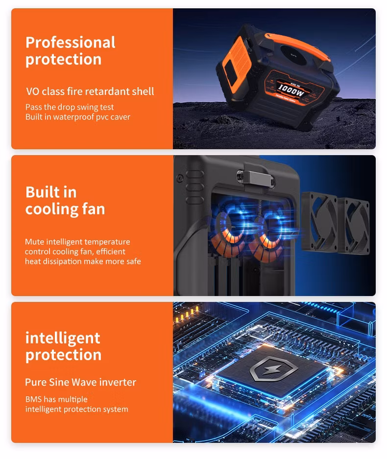 Solar Mini UPS 1000W Uninterruptible Power Supply Charger Power Banks Outdoor Portable Power Station