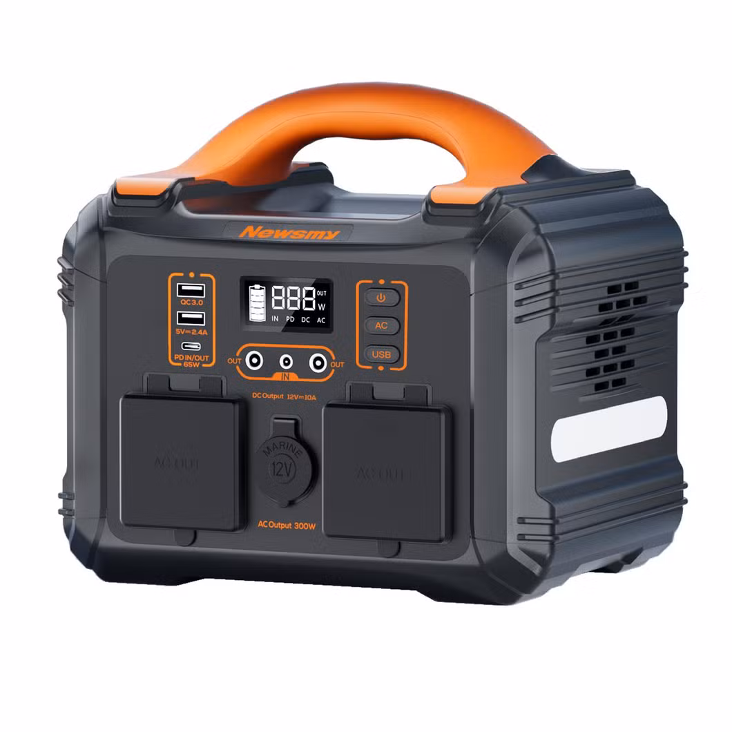 Emergency Mobile Power Lithium Ion Battery Built-in Flashlight Faster Charger 300W Portable Power Station