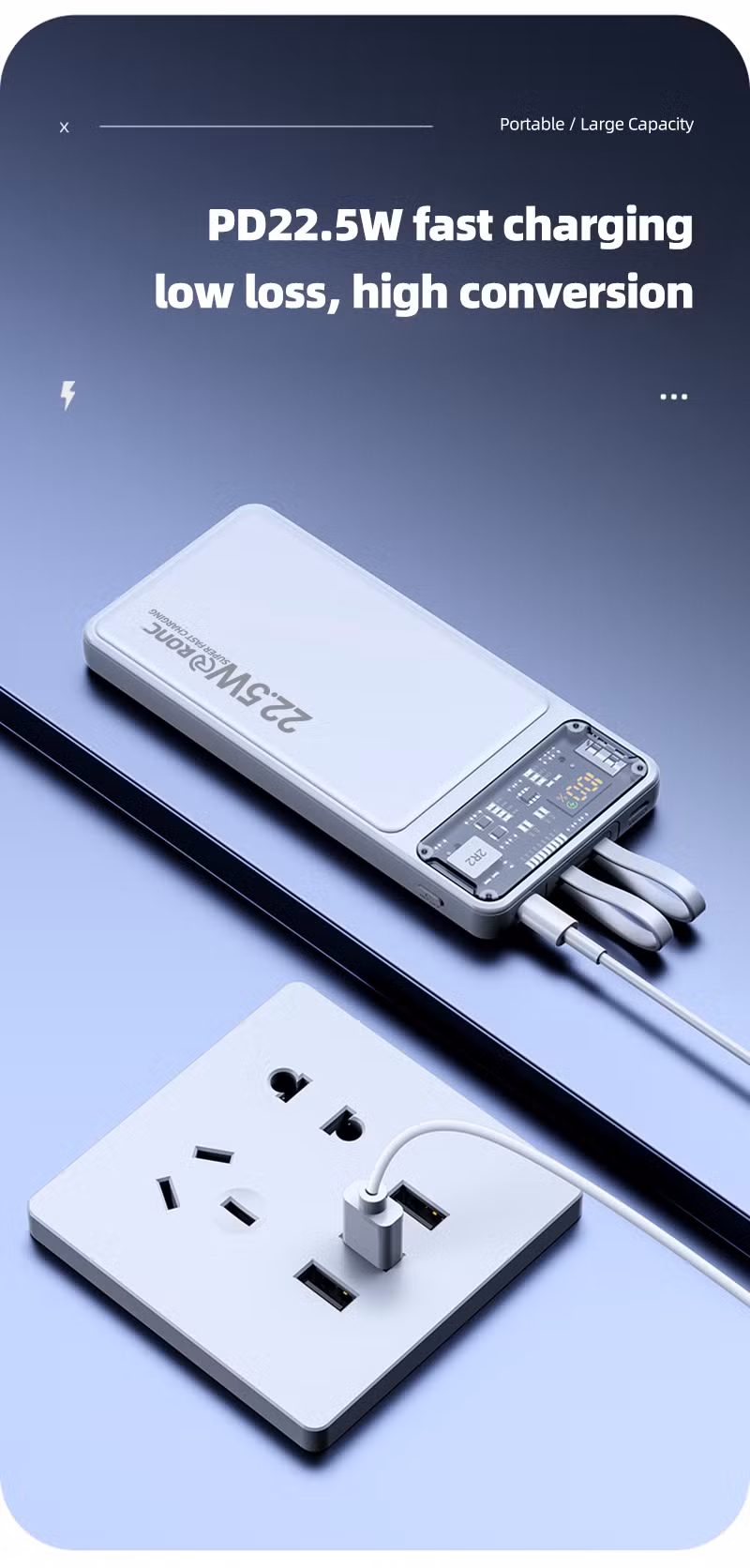 22.5W 10000mAh Powerbank High Capacity Fast Charging Pd QC3.0 Outdoor 20000 mAh Power Bank Station