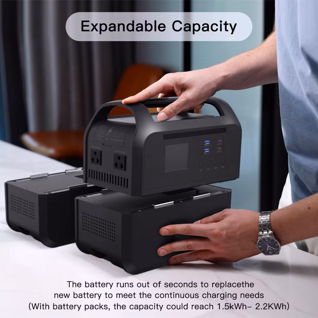 Manufacturer Custom Logo Charging Battery 1500-Watt Solar Generator Banks Supply 1500W Portable Power Station