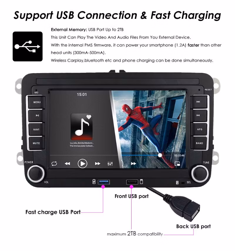 Universal 7 Inch for Volkswagen Smart Car Navigation Screen 1g+16g GPS Android11 Car Multimedia Player