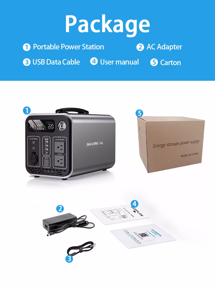 220V 500W 1000W Portable Power Station Solar Panel for Outdoor Camping