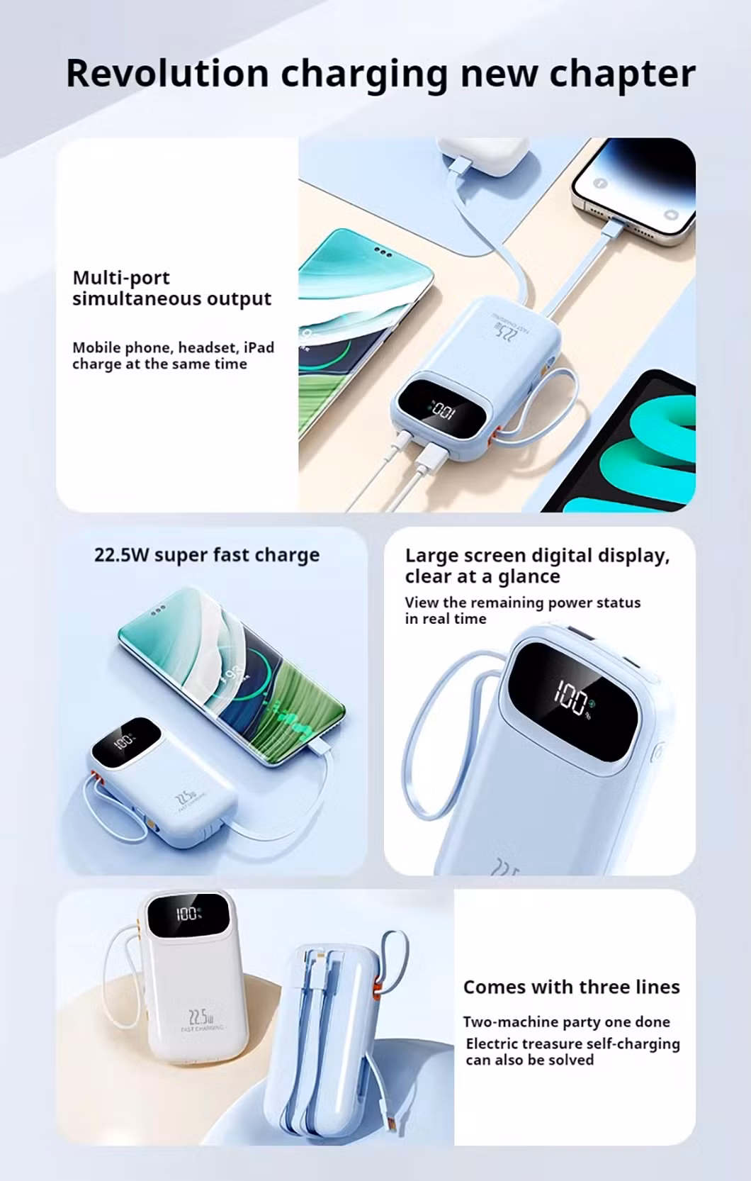 Portable 20000mAh Power Bank Station New Product OEM Custom Logo Small Mini 22.5W Power Banks
