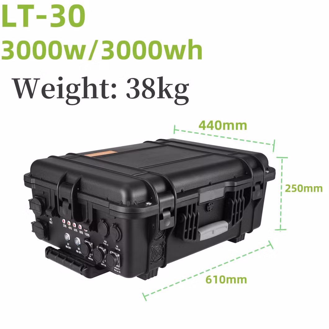 Camping Drone 3000W Pure Sine Wave Solar Outdoor Emergency Portable Power Station