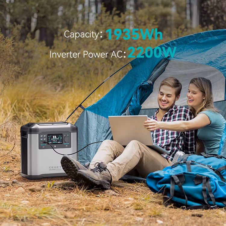 Ceget P25max Portable Power Station 2200W, 1935wh Ncm Battery, 1.8h to Full Charge, Solar Generator for Home Backup, Emergency, Outdoor Camping