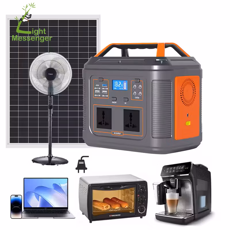 Emergency Home Power System LiFePO4 lithium Battery 300 Watt 500W 1000W 2000W 5000W Indoor Outdoor Solar Generator Portable Power Station with Solar Panel