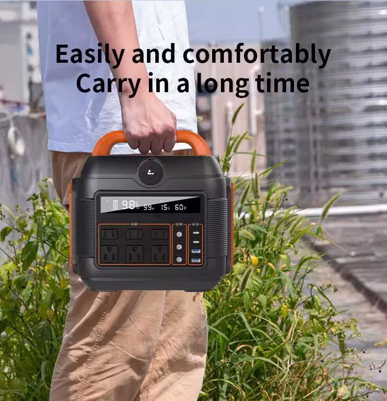 500wh 700W Portable Rechargeable Power Station with AC Outlet Outdoor Mobile Power Supply UPS 110V 220V Solar Generator