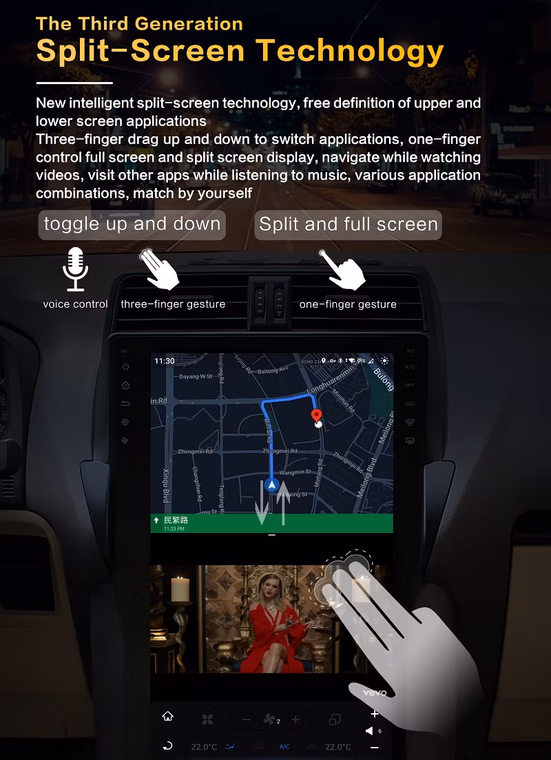 11.8&quot; Oeld Tesla Android Screen Vertical Touch Screen Car DVD Player for Ford Mustang Carplay+DSP 4+64G