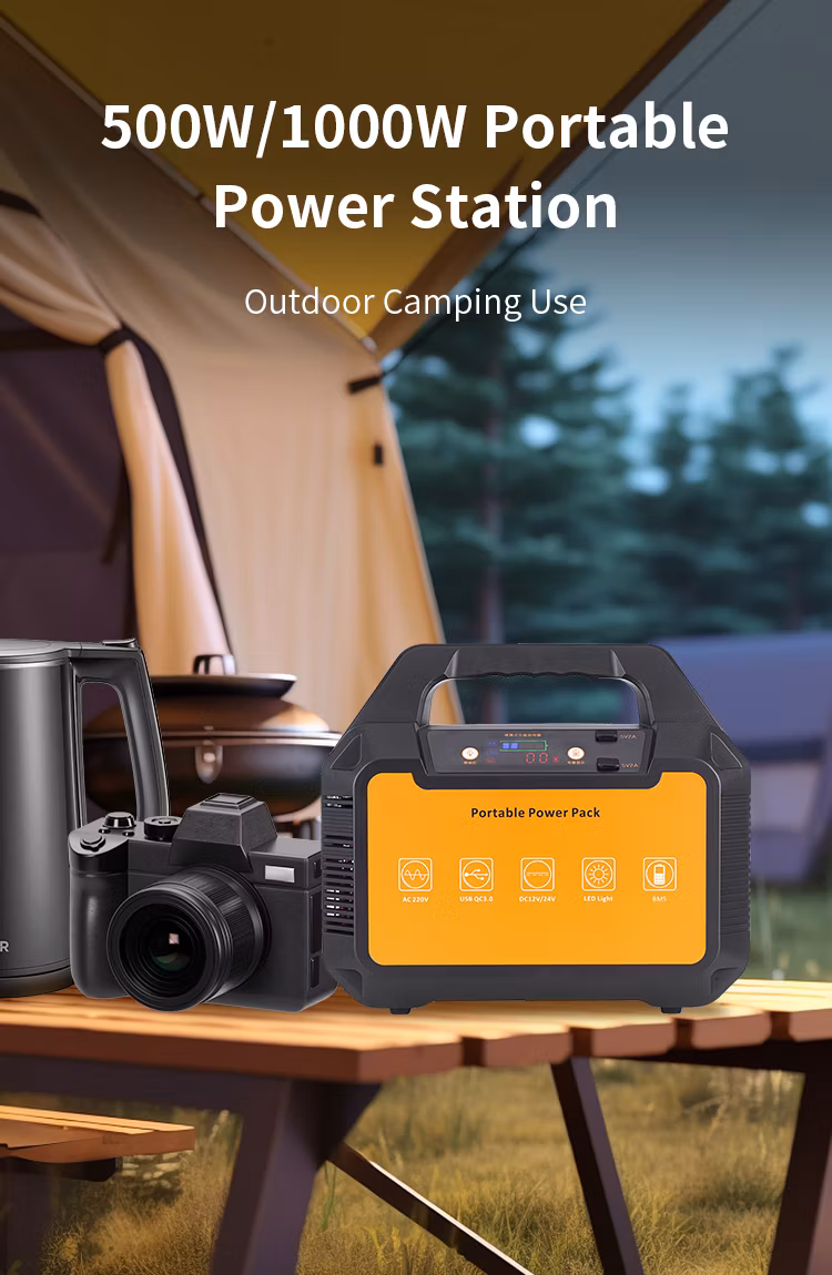 Outdoor Camping Use 500W Portable Power Station Solar Energy Battery