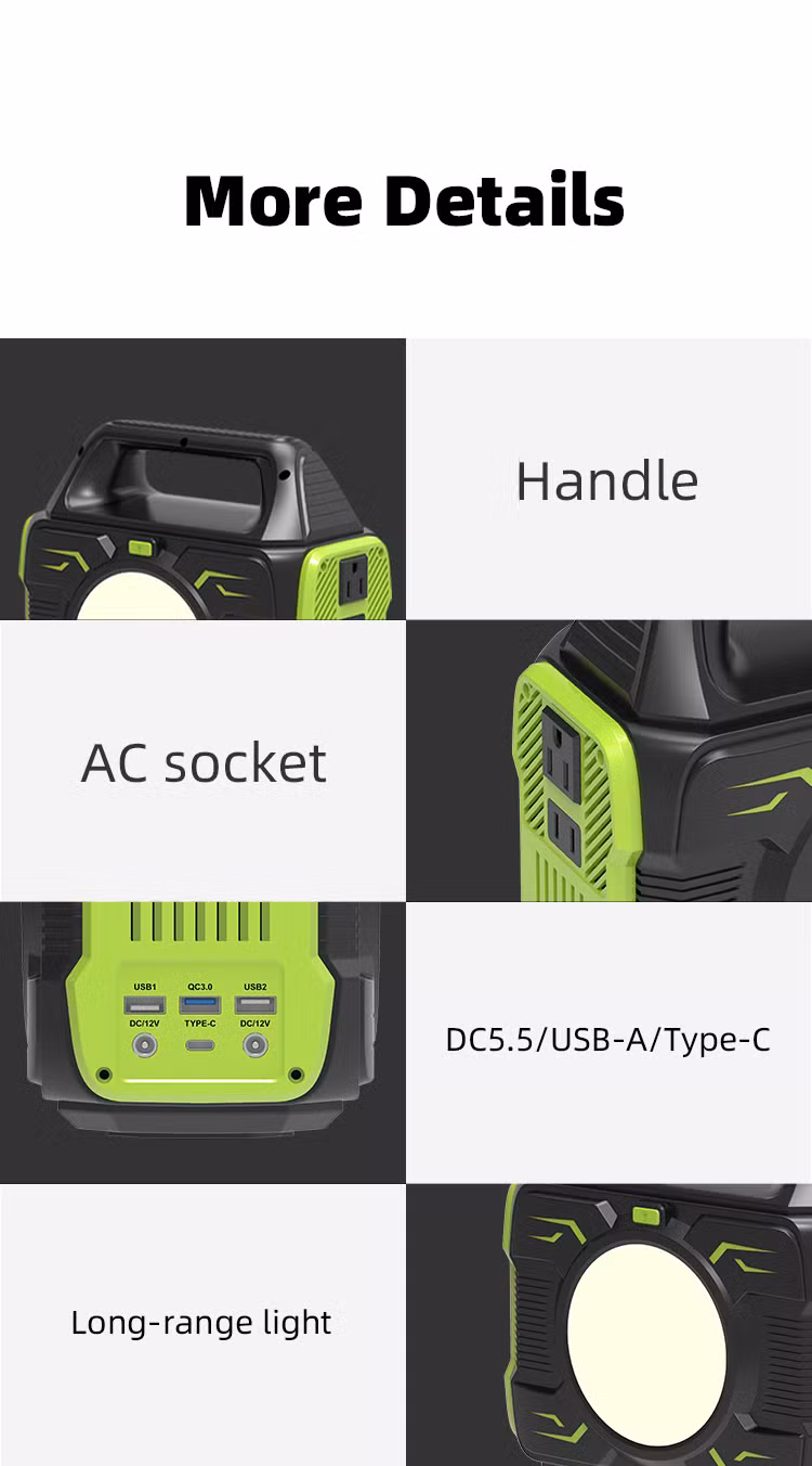 Outdoor Portable Backup Generator 300W Solar Charging Power Station Lithium Battery Pack