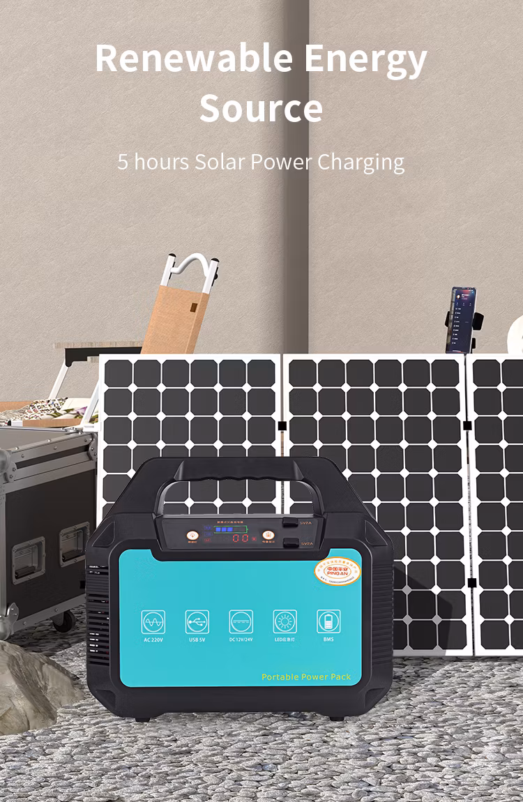 Outdoor Camping Use 500W Portable Power Station Solar Energy Battery