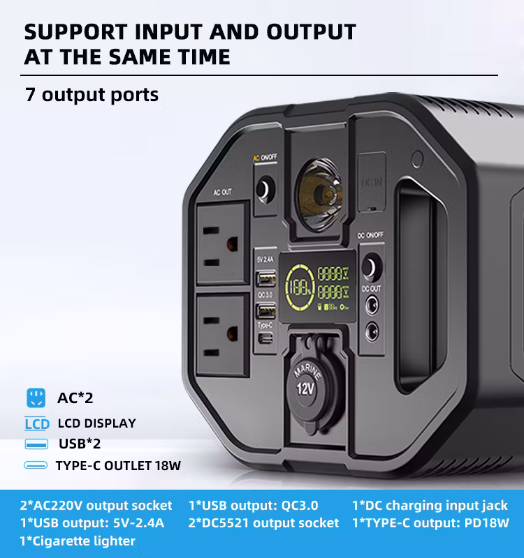 Cheap Station High Capacity 600W Solar with LED Light Power Bank Portable