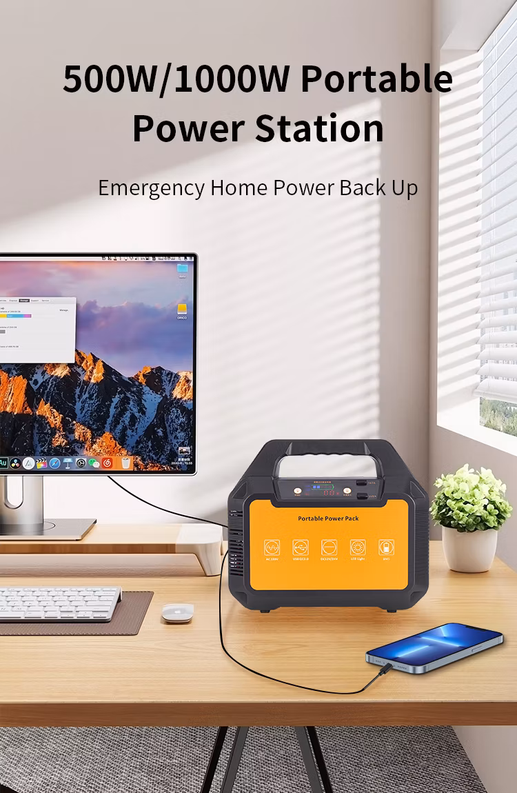 Outdoor Camping Use 500W Portable Power Station Solar Energy Battery
