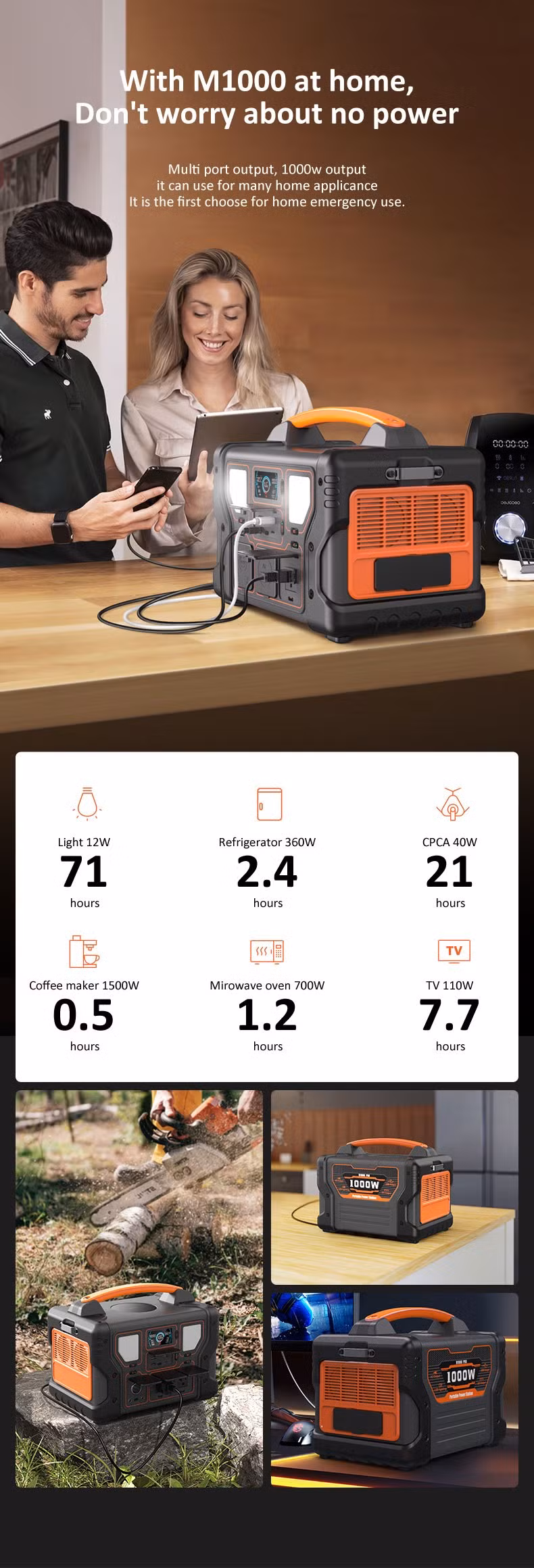 Mini Lithium Battery Generator Mobile Charger USB 300W/500W/1000W/2400W OEM Rechargeable Solar Portable Power Station for Home/ Outdoor/ Camping/Emergency