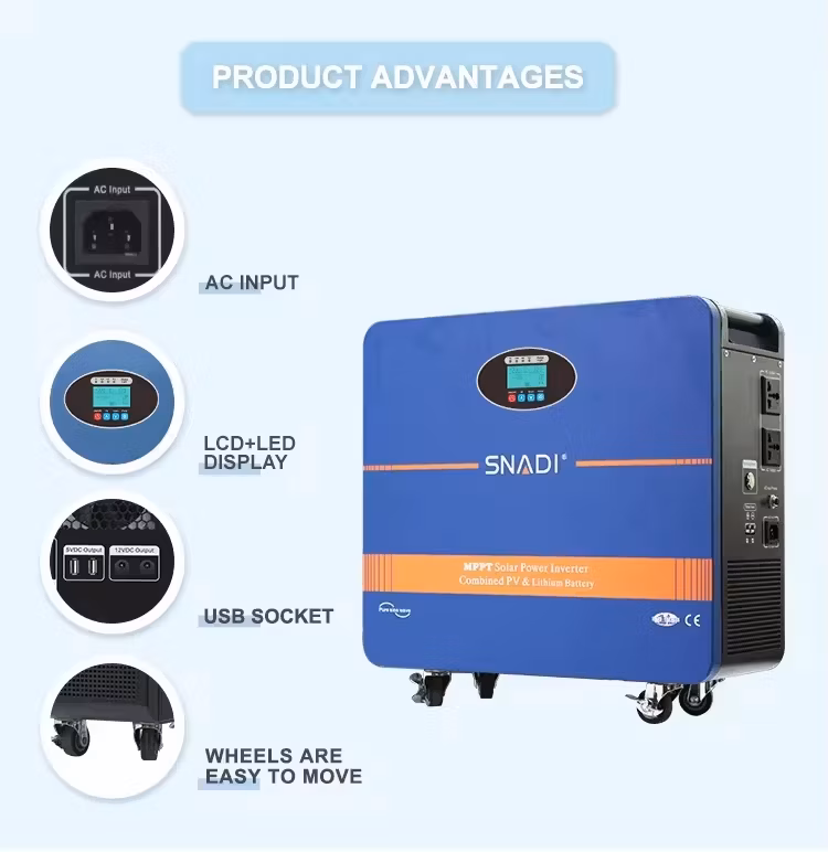 Power Station 1kw 3kw 5kw Solar Portable Generator Panels Energy System Lithium Battery Bank