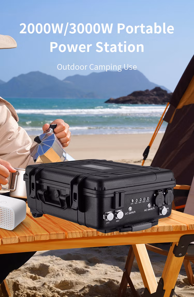 Home Outdoor Solar Energy EV Car Charging Power Station Portable Solar Generator 3000W