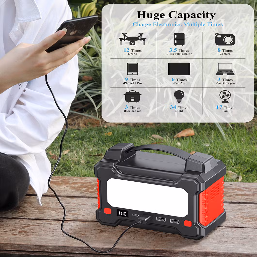 Outdoor Fishing Lithium Ion Battery Solar Generator Portable Mini Power Banks Power Station Explorer with LED Light