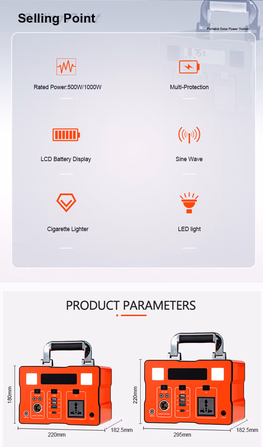 500W Energy Storage Power Source Charging Portable Power Stationsrechargeable Lighting Portable Power Bank Station