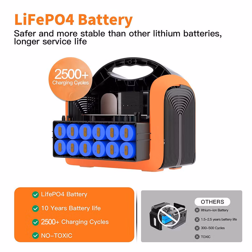 600W 1200W Home Solar Generator Systems LiFePO4 Generator 500wh Portable Power Station