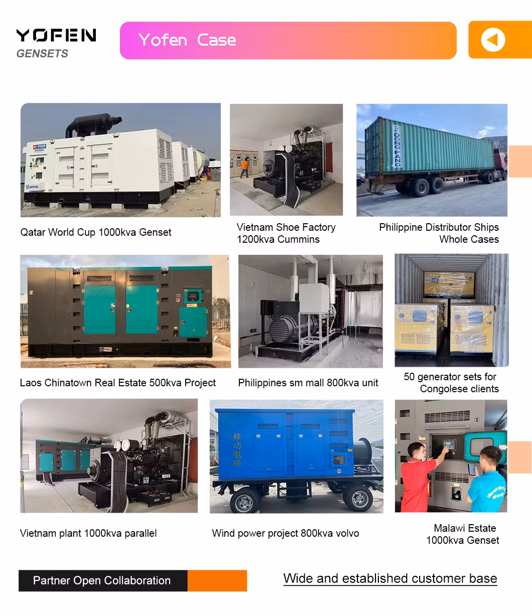300kw 375kVA All-Copper Brushless Portable Power Station Dynamo Motor Power Generator Cummins with Yofen