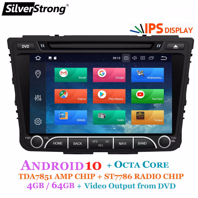 Silverstrong Octacore, IPS 4G 64GB, Creta Car DVD, for Hyundai IX25, Creta Android10, GPS, Radio, Media Player, Quadcore 4G Modem SIM Internet DSP