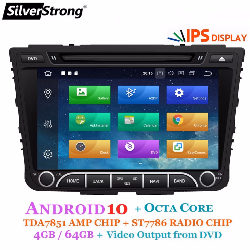 Silverstrong Octacore, IPS 4G 64GB, Creta Car DVD, for Hyundai IX25, Creta Android10, GPS, Radio, Media Player, Quadcore 4G Modem SIM Internet DSP
