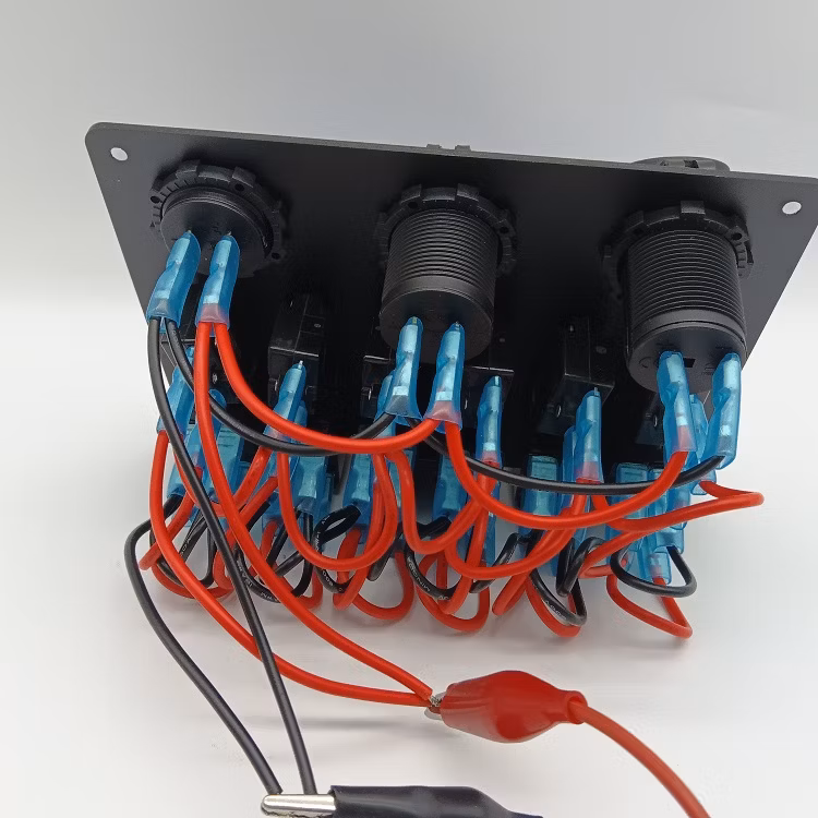 USB Charging 6 Gang Rocker Control Switch Panel 12 V 6 Gang Switch Panel Onoff LED Car Light Switch