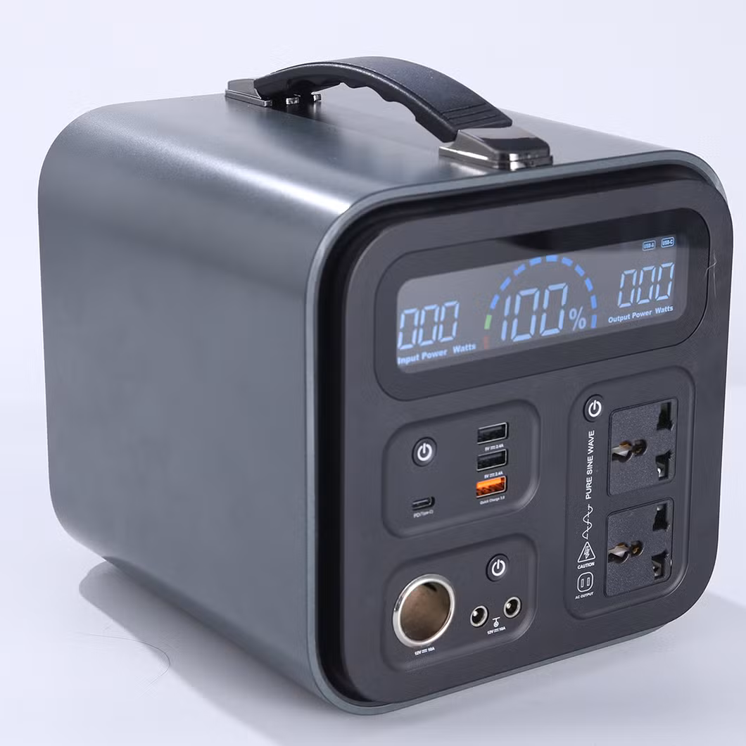Lithium LiFePO4 600 Watt 576wh LED USB Solar Supply Lithium Battery Bank Charger Portable Power Station