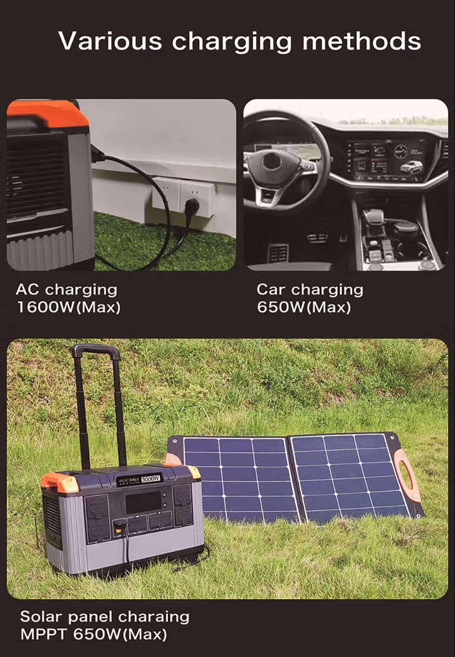 Portable 3000W Power Station with Solar Panel 2688wh LiFePO4 Battery Generator Energy