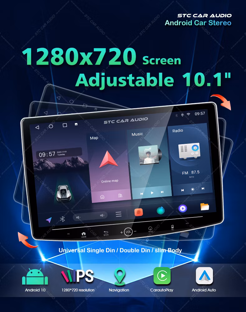 Car Stereo Android Touch Screen GPS for Tesla Radio Stereo 10 Inch Car Video Single DIN Radio Car Player Multimedia System