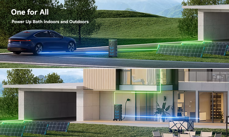 Ceget R10 Universal Power System 2.5kwh to 10kwh 3600W-7200W Home Electric Generator with Solar Panel Backup Battery Energy Storage Allpowers Power Station