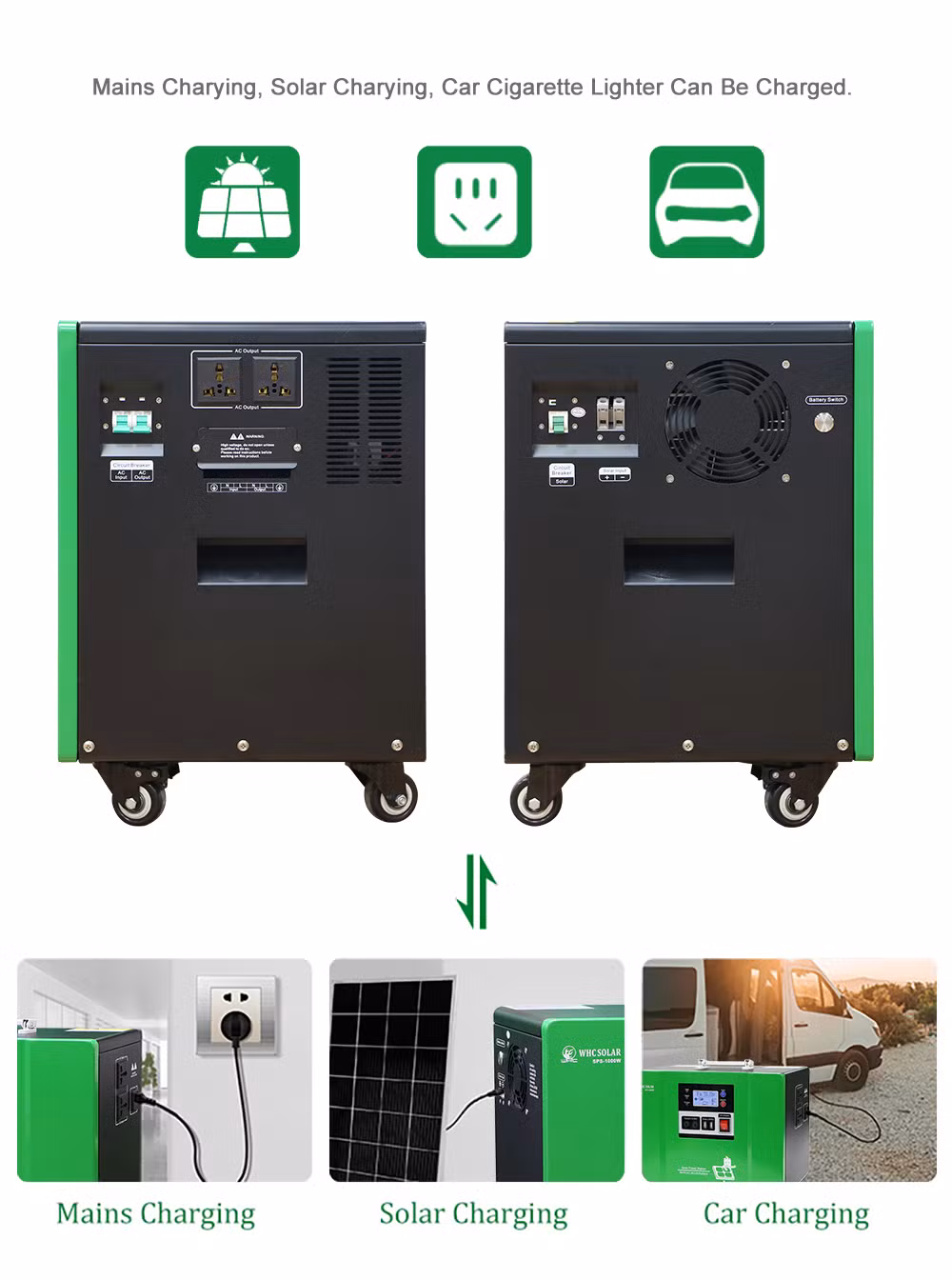Whc Solar 500W 1kw 2kw 3kw 5kw 10kw Home Solar Power System All in One Solar Power Generator for House