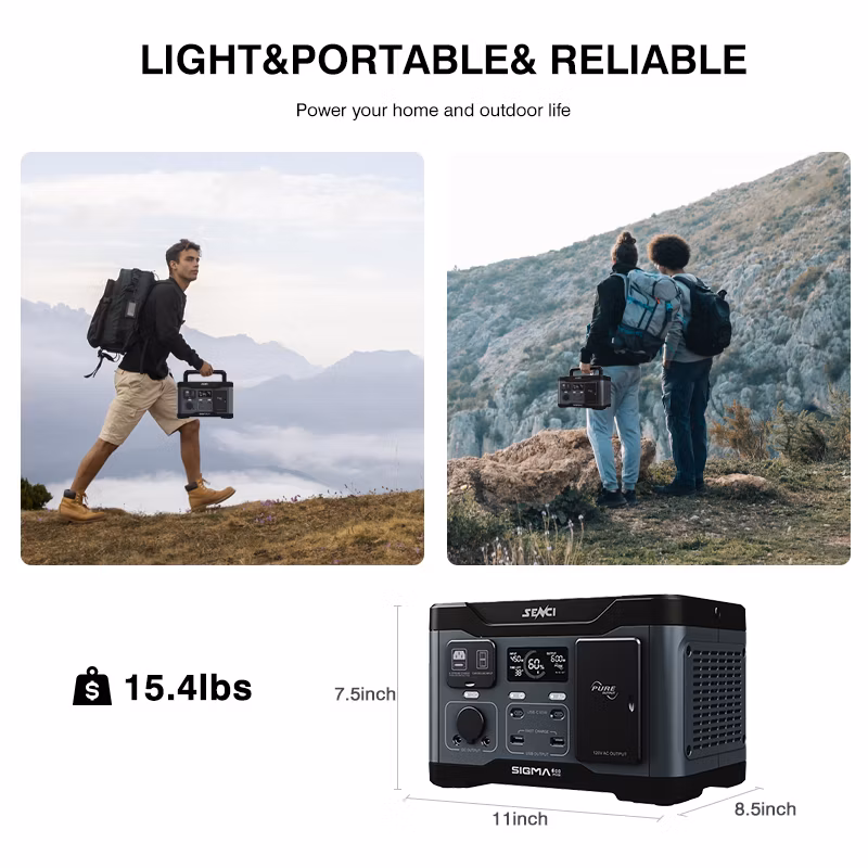 China Factory Senci 600 Watt 600W UPS Iron Phosphate 60Hz 120V Outdoor Solar Generator Portable Power Station