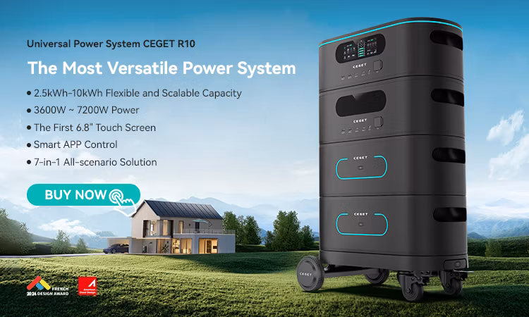 Ceget R10 Universal Power System 2.5kwh to 10kwh 3600W-7200W Home Electric Generator with Solar Panel Backup Battery Energy Storage Allpowers Power Station