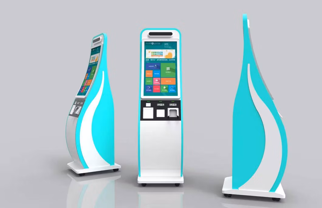 Multi-Design Touchscreen Fingerprint ID Mrz Scanner Manufacturer Kyc Customer Management Hospital Register Check-in Kiosk