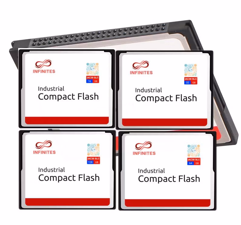 Compactflash Memory Card (CF) PATA Interface Uncompromising Embedded Systems Application Solutions Flash Type SLC 128GB Industrial Grade CF -40&deg;c~+85&deg;c