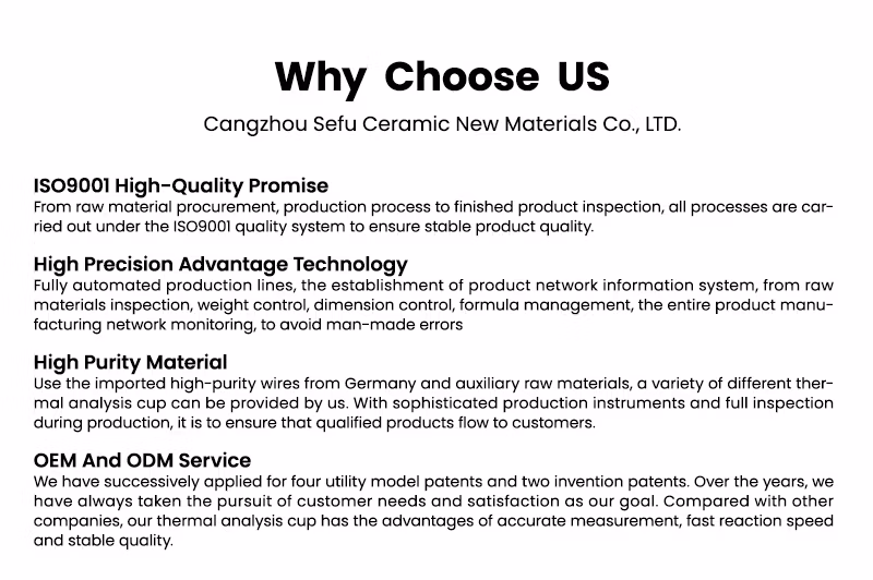 Sefu China Carbon Cup Factory Carbon Silicon Analyser Thermal Analysis Carbon Cups Thermal Analysis Sampling Cup for Iron Casting