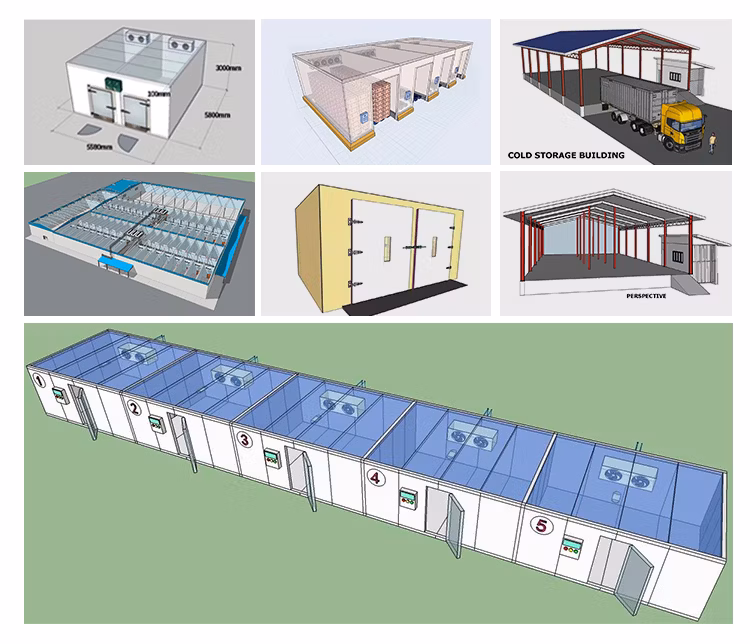 Small Sandwich Panel Freezer Room, Solar Commercial Freezer Refrigerator for Meat