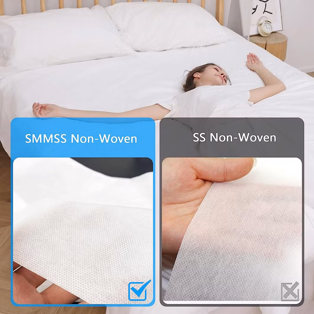 Disposable Bed Sheets Travel Set, Disposable Sheets Travel Bedding Cover for Hotel, Disposable Travel Sheet with Quilt Cover and Pillowcase for Travel Business