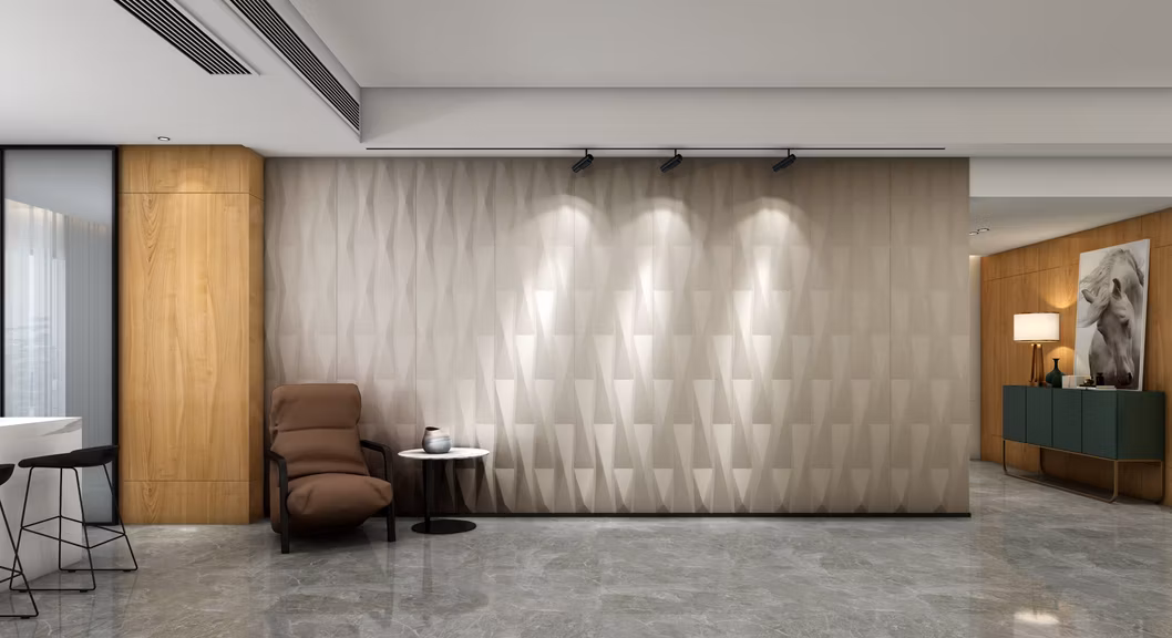 Waterproof Soundproof Interior Faux Leather Wall Panels 3D Wall Sheet