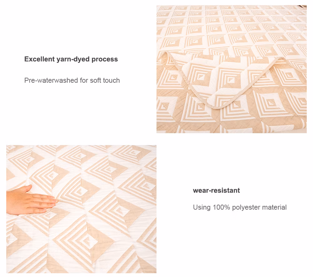 Elegant Ployester Cotton King Bed Size Bedding Set Double Color Jacquard Quilt