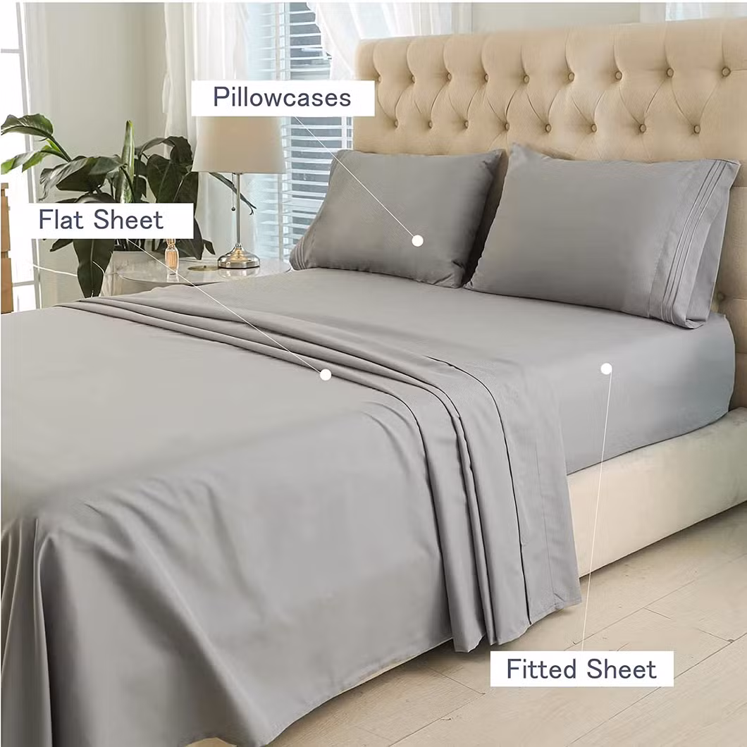 Full Sheets Set 500 Tc Bed Sheets 4-Piece Set Bedding Sheets and Pillowcases