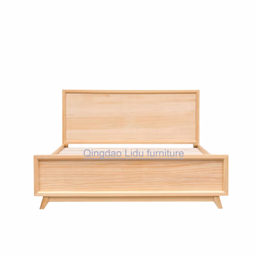 Top Selling Bedroom Furniture Wooden King Size Bed Double Bed Using Natural Solid Wood