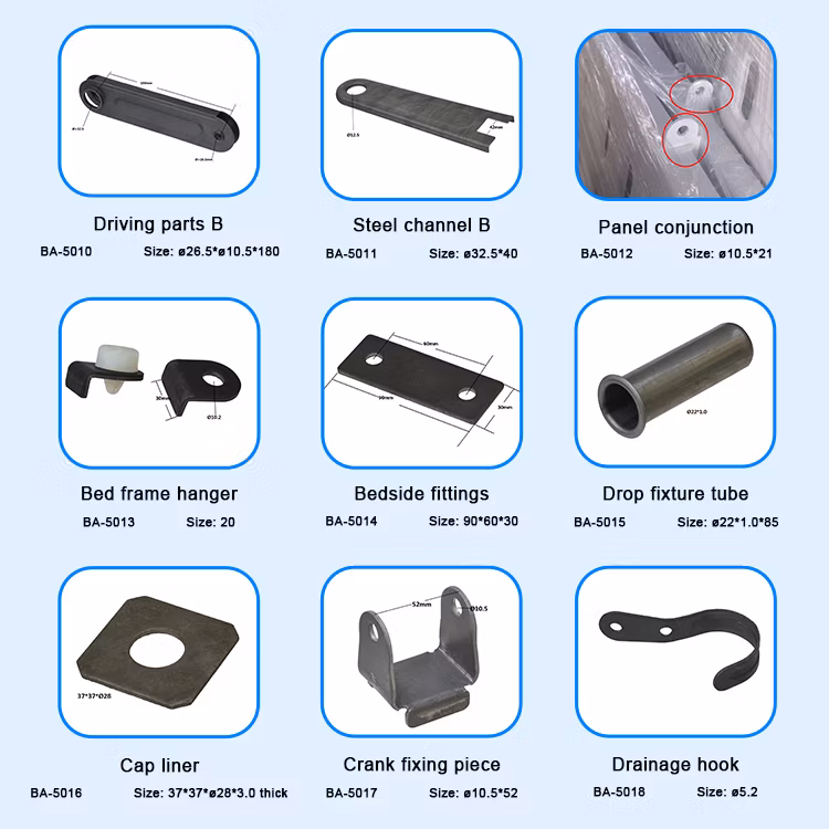 Precision Steel Sheet Metal Fabrication Bending Stamping Channel for Hospital Bed