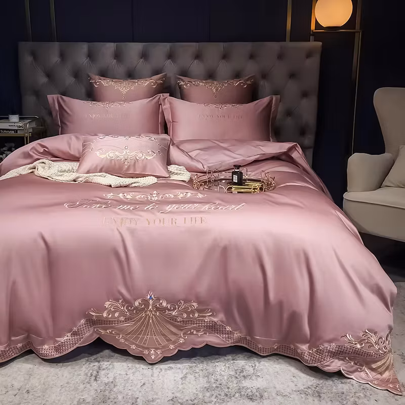 100% Lyocell 300tc Luxury 4pieces Duvet Cover Sheets Bedding Set for Bedroom