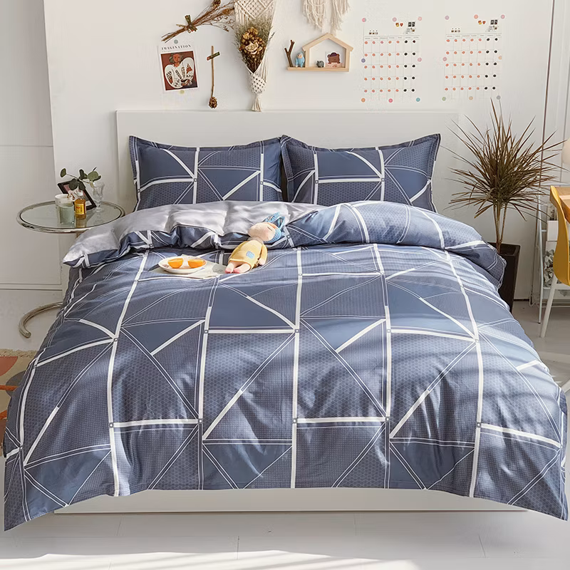 100% Flat Bed Sheet with Good Quality High Thread Count Cotton Set King for Home Use