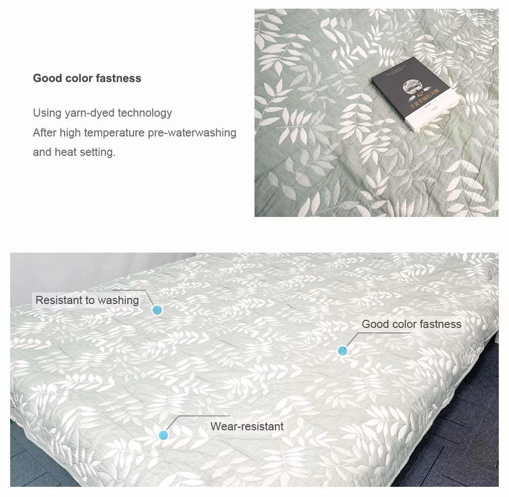 100% Polyester Bedding Set Single Bed Size Double Color Jacquard Quilt